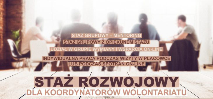 staże rozwojowe dla koordynatorów wolontariatu